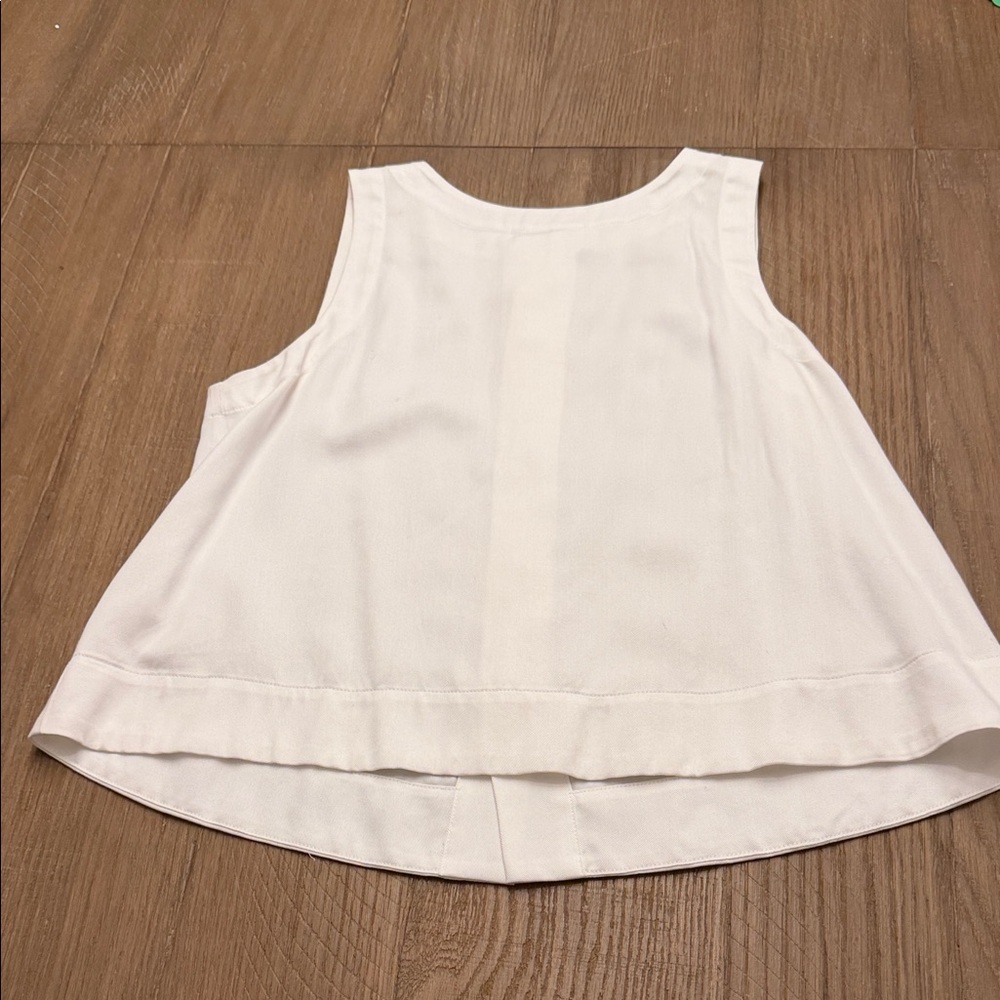 Margaret O'Leary Cream Sleeveless Tank Top